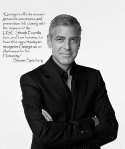 George Clooney a Shoah Foundation humanitárius nagykövete.